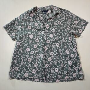 Lands' End Women's Soft Lightweight Cotton Top Short Sleeve Vacation Resortwear